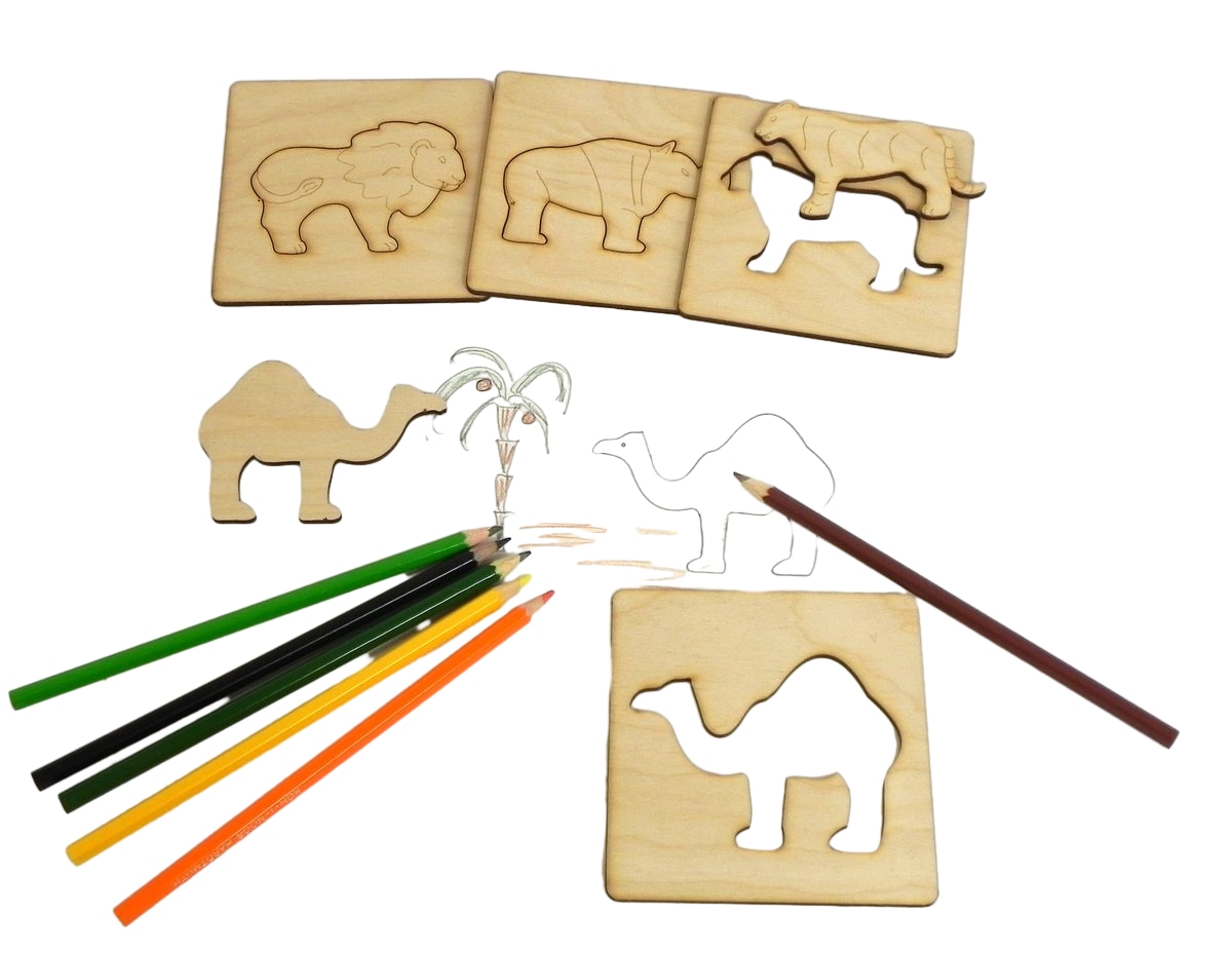 Obkreslovací šablonky Zvířátka ze ZOO (české výroby s magnety)