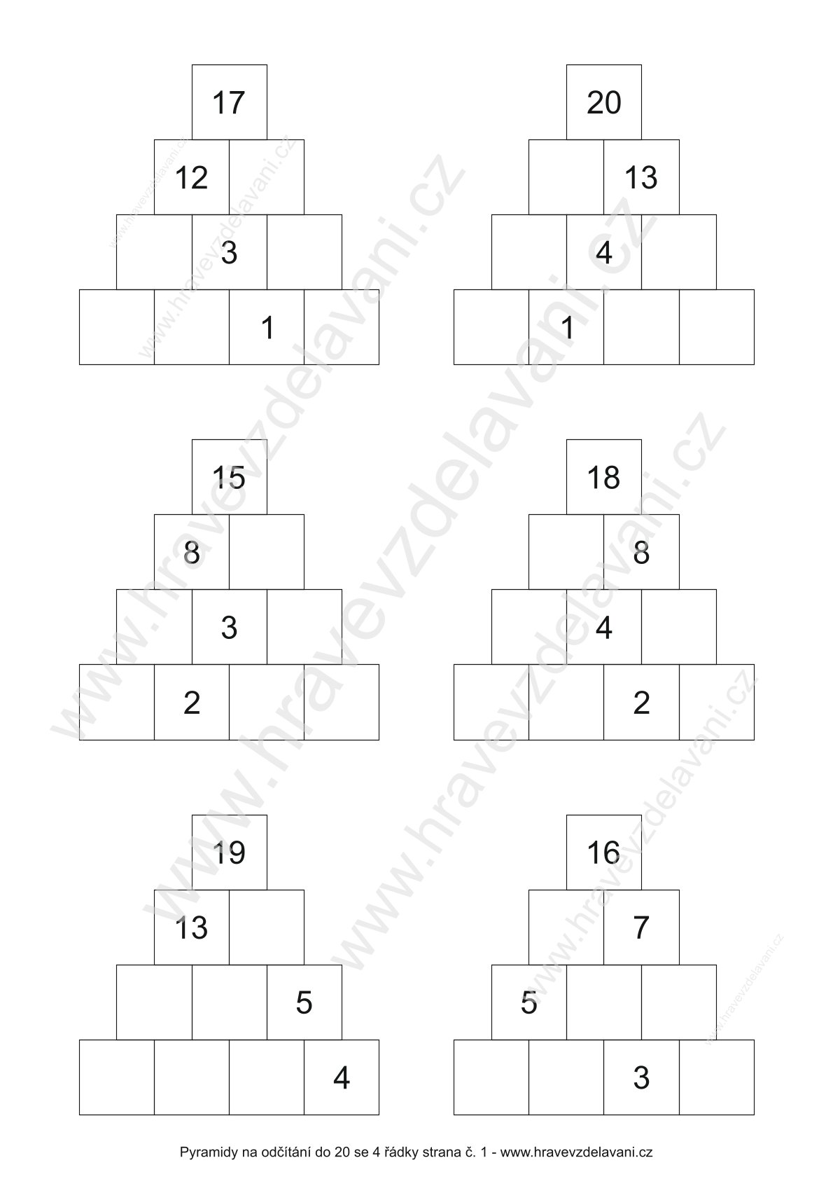 Pracovní listy pyramidy