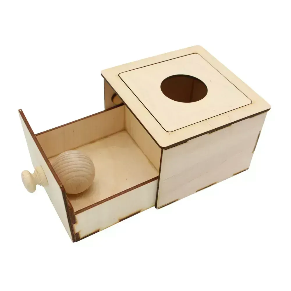 Vhazování do šuplíčku s 9 výměnnými vršky a mnoha dřevěnými předměty na vhazování