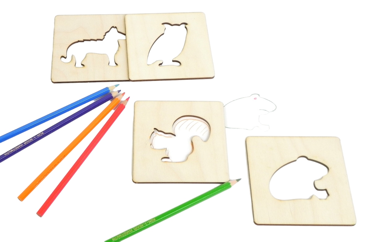 Obkreslovací šablonky Lesní zvířátka (české výroby s magnety)