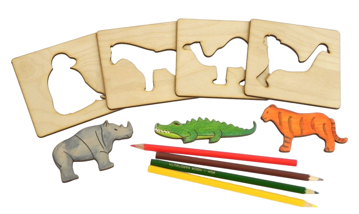Obkreslovací šablonky Zvířátka ze ZOO (české výroby s magnety)