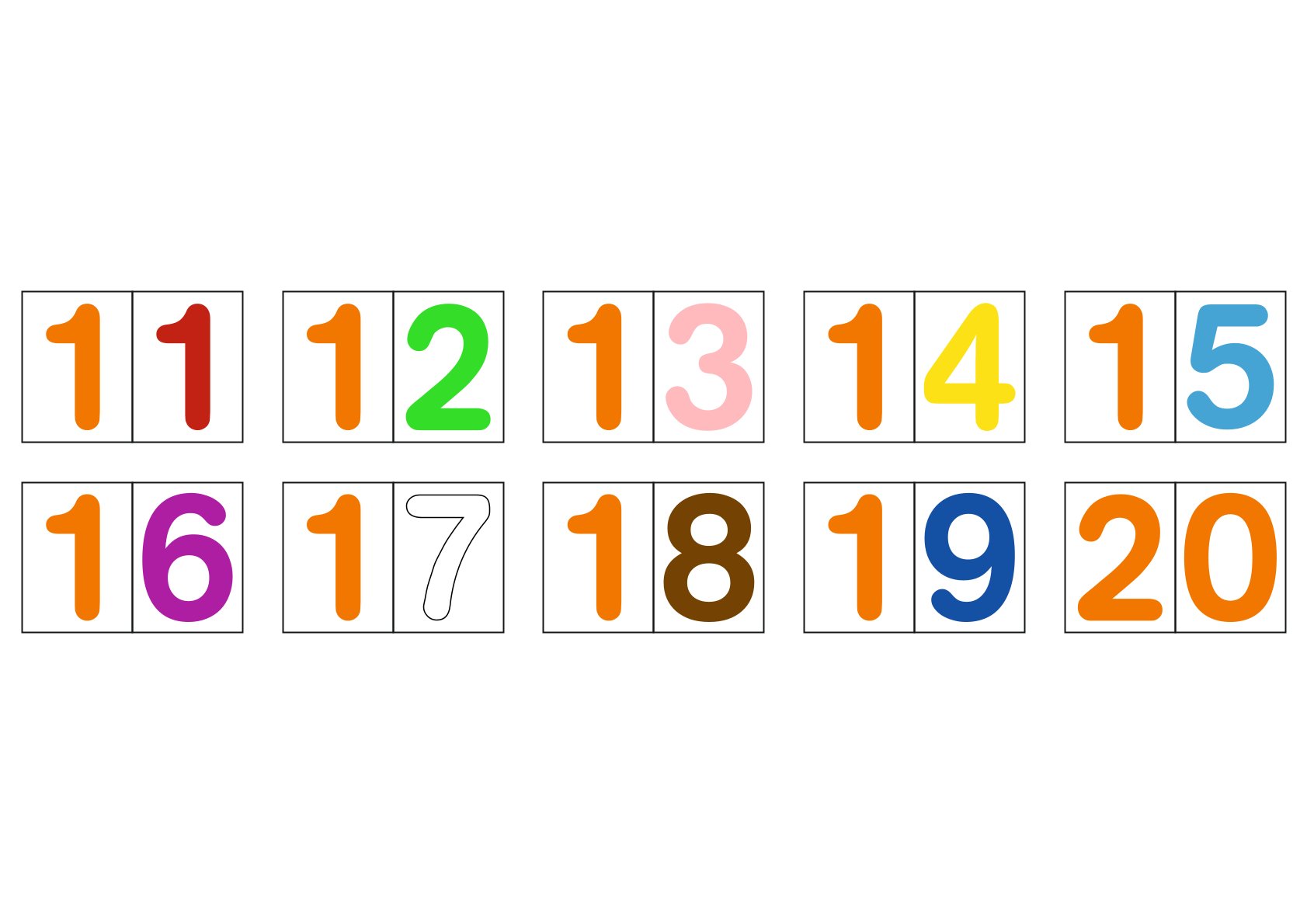 Barevná čísla (11-20)