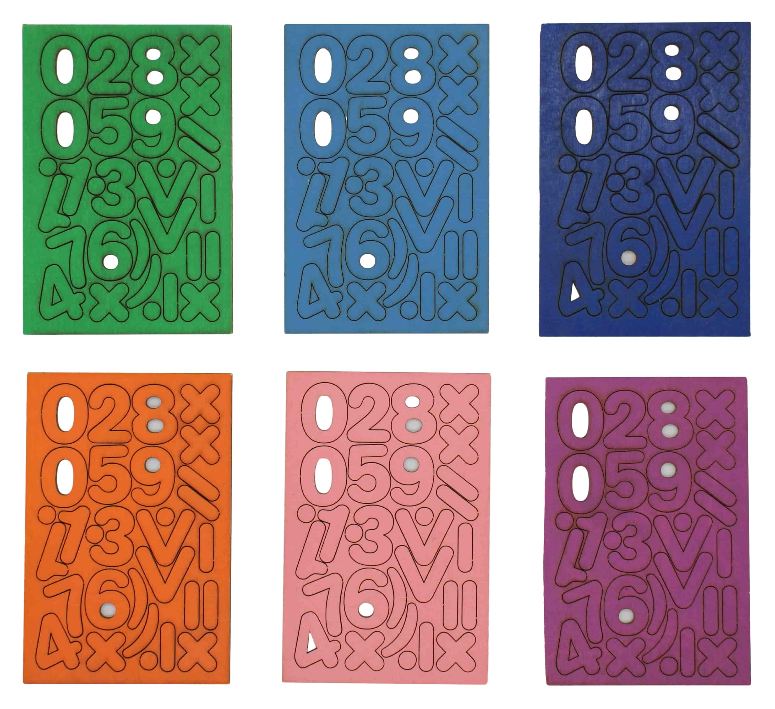 2 sady tmavě modrých čísel