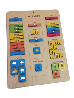 Dřevěný kalendář s magnety